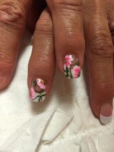 flowered nail art by Kristin for Indulge Salon