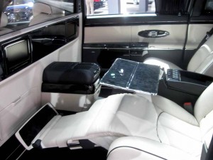 Interior of the Maybach luxury car made by Mercedes 