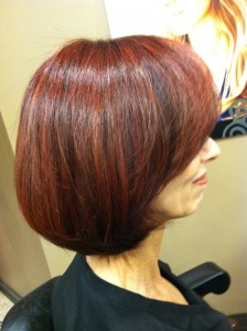 Deb bloss with a bit of red sparkle in her holiday. Try some new red tones with burgundy to give it some punch this season. 