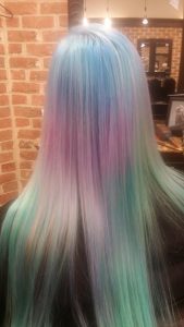 Rainbow hair color back 