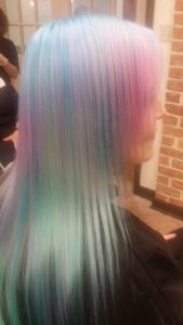 Rainbow pastel hair color