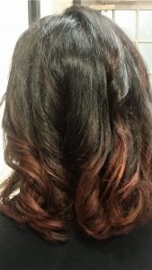 red balayage highlights