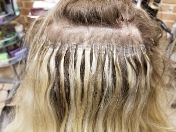 Hair dreams Dee Darney 1 month after installation shows tabs - Salon York  PA - Indulge Salon
